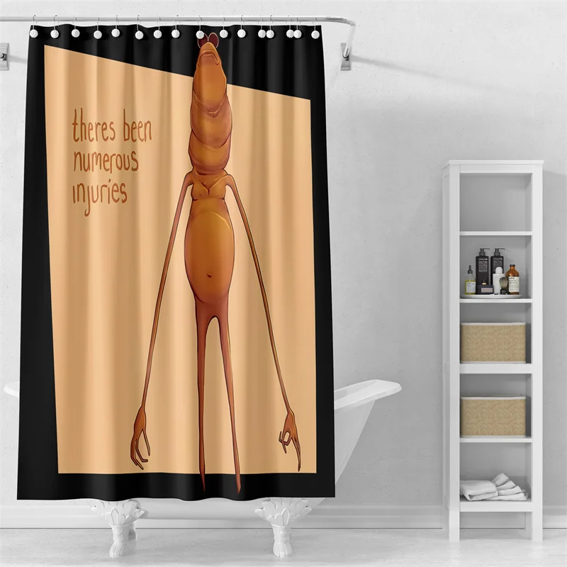 

Gaslight Gatekeep Girlboss Marcus the Worm Funny Meme Shower Curtain Set with Grommets and Hooks for Bathroom Decor