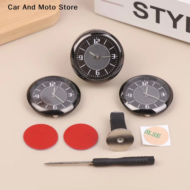 

【CMO】Car Clock Luminous Mini Automobiles Internal Stick-On Digital Watch Mechanics Quartz Clocks Auto Ornament 40mm