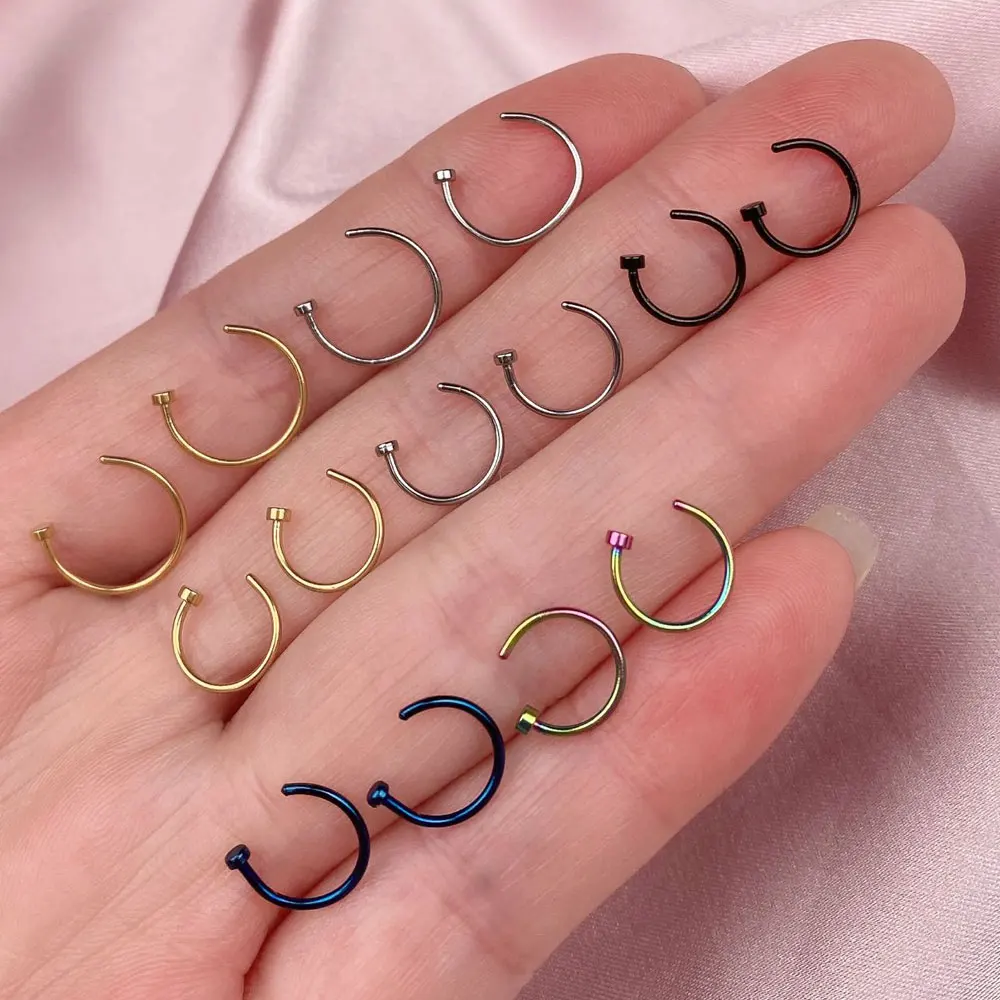 Trendy Women lips Rings Stainless steel Nose Ring Fake Nose Ring Septum Clip On mouth Ring Fake Piercing Body Clip Hoop Unisex