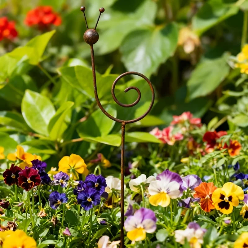 Rustic Metal Snail Garden Stake Rustproof Plant Support Yard Art Ornament for Flower Bed Decor - view 4