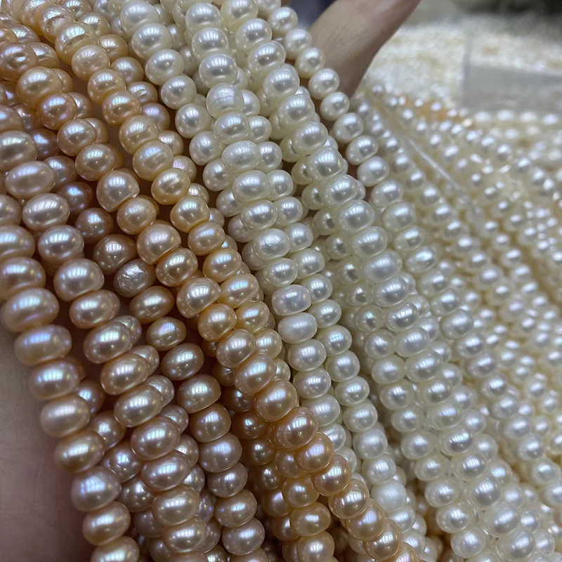 

Farm Direct Sales Natural Freshwater Pearl 7-8mmBright Light Flat Beads Necklace Semi-Finished ProductsdiyOrnament Accessories