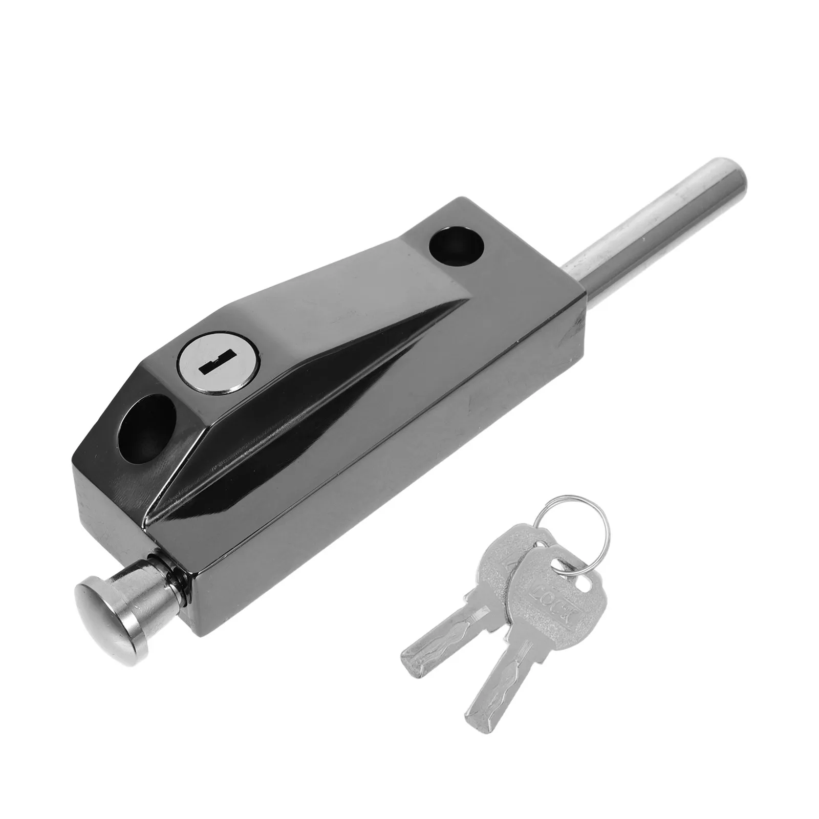 1Set Spring Loaded Metal Latch Floor Spring Bolt Sliding Door Lock Surface Mounted Security Lock for Office Hotel Black