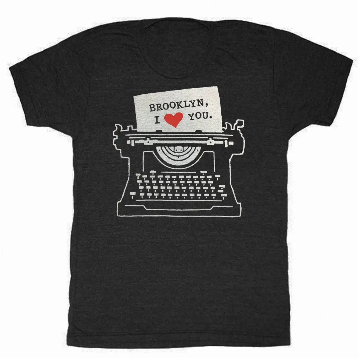 I Love Brooklyn Typewriter Mens Xxlarge T Shirt Writing Letter Literature Heart Nyc Reader Triblend Ny Track