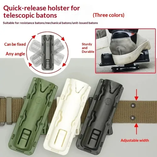 Imagen 2 del producto 360 °   Funda táctica giratoria para bastón, bolsa de transporte para la cintura con parte superior abierta para policía militar