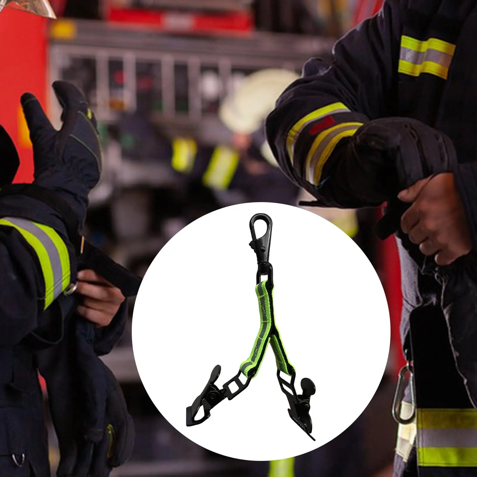 Cinturino per guanti per vigili del fuoco equipaggiamento per l\'affluenza riflettente 2 clip cinturino per guanti antincendio durevole cinturino per