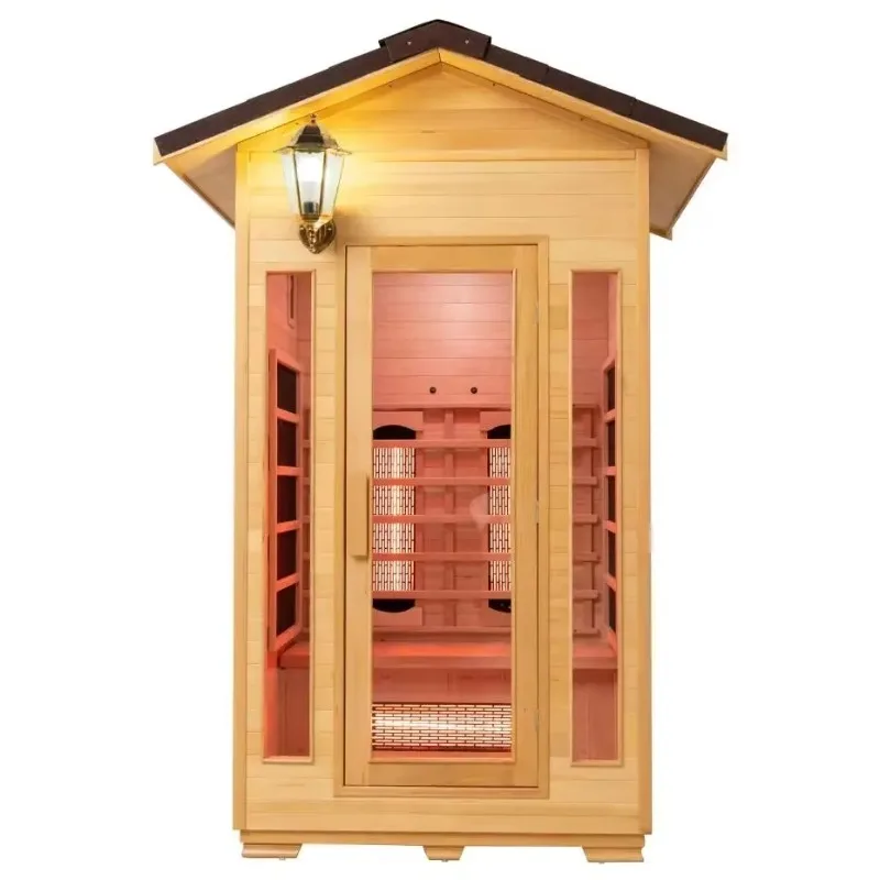 Mini 1 Person Outdoor Far Infrared Sauna Room Custom Wooden Sauna Cabin with Ceramic and Carbon Heaters