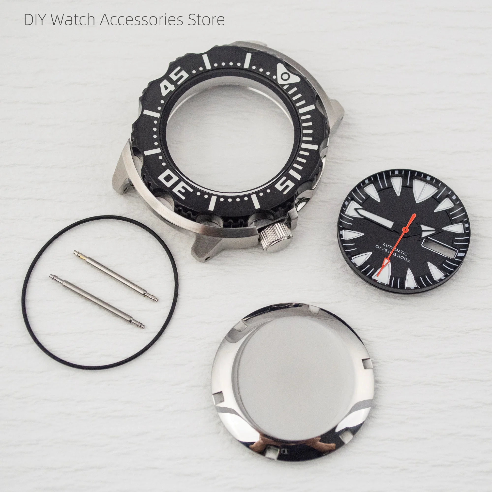 for Monster Case Stainless Steel 20ATM Waterproof NH36 Case NH36 Dial 28.5mm Dial Hands Green Luminous  for NH36A/4R Movement