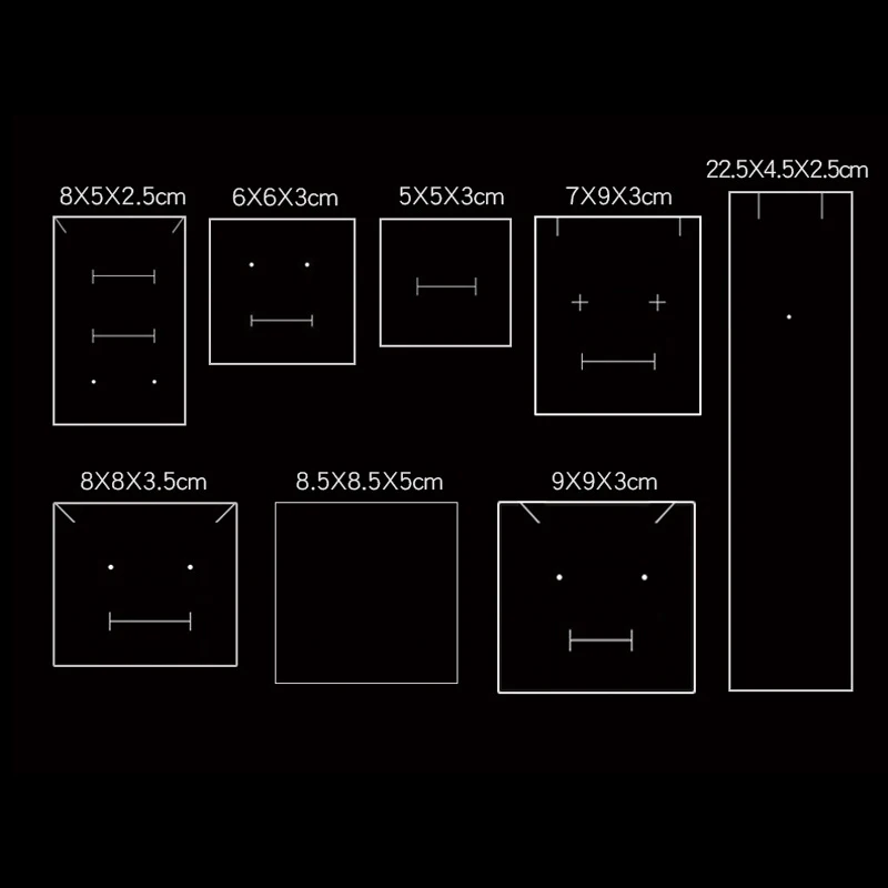 1 قطعة 5x8 6x6 9x9 22.5x4.5 سم أقراط قوية حمل الحالات قلادة صندوق عرض علب الهدايا الورقية لتغليف المجوهرات خاتم #2