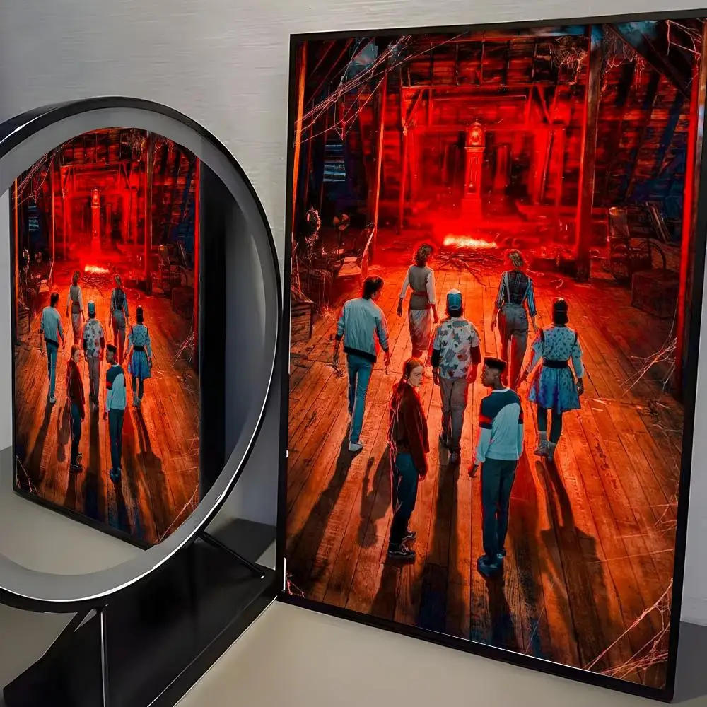 S-الغريبون T-Things-ES التلفزيون المشارك ملصق ذاتية اللصق الفن ورق مقاوم للماء ملصق مقهى بار غرفة جدار ديكور