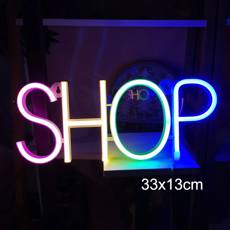 Open Shop Neon Sign LED Letter Business Sign Advertising Lights Decor Cafe Wall Room Decoration Lamp Restaurant Club Kitchen