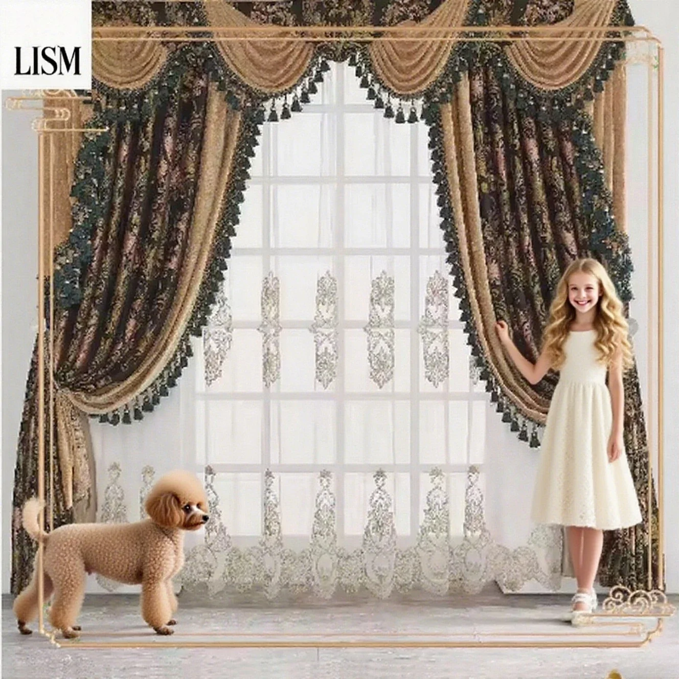 

European American High-grade Jacquard Court Luxury Luxury Atmosphere Villa Curtains For Living Room Bedroom Dining Custom Size