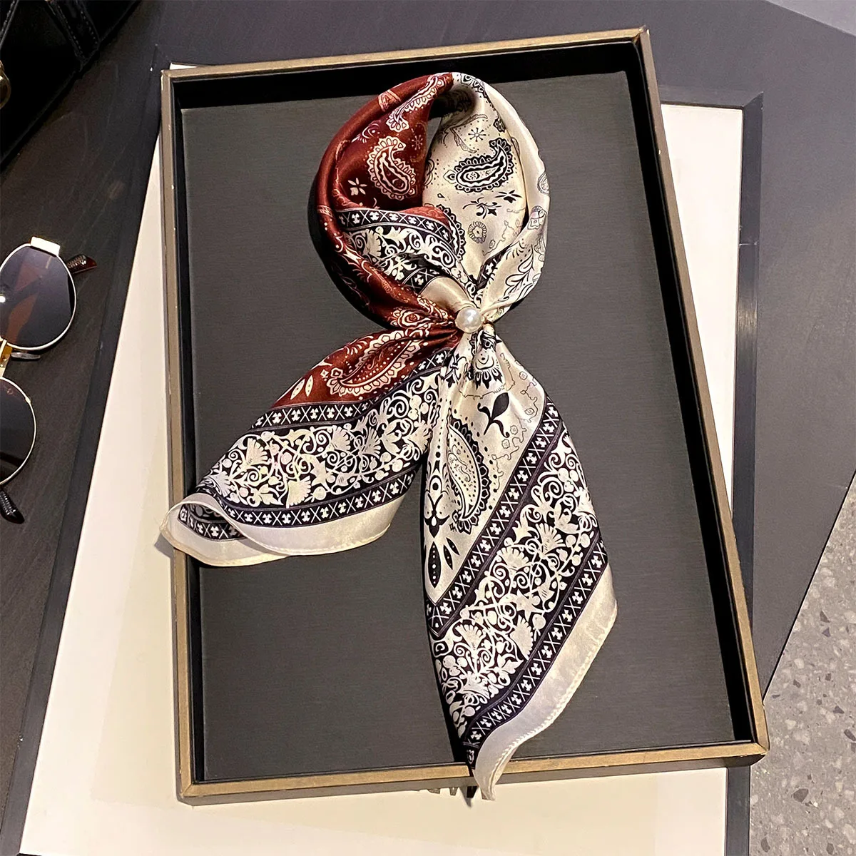 

New 100% Natural Silk Scarf Fashion Women Summer Beach elegant Small Scarves Shawl Poncho 53*53cm Hijab Bandana Kerchief sjaal