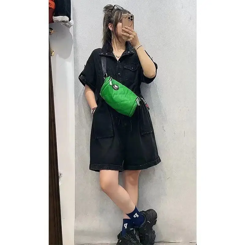 Pantaloncini della tuta di jeans da pendolarismo larghi della nuova tuta da donna estiva