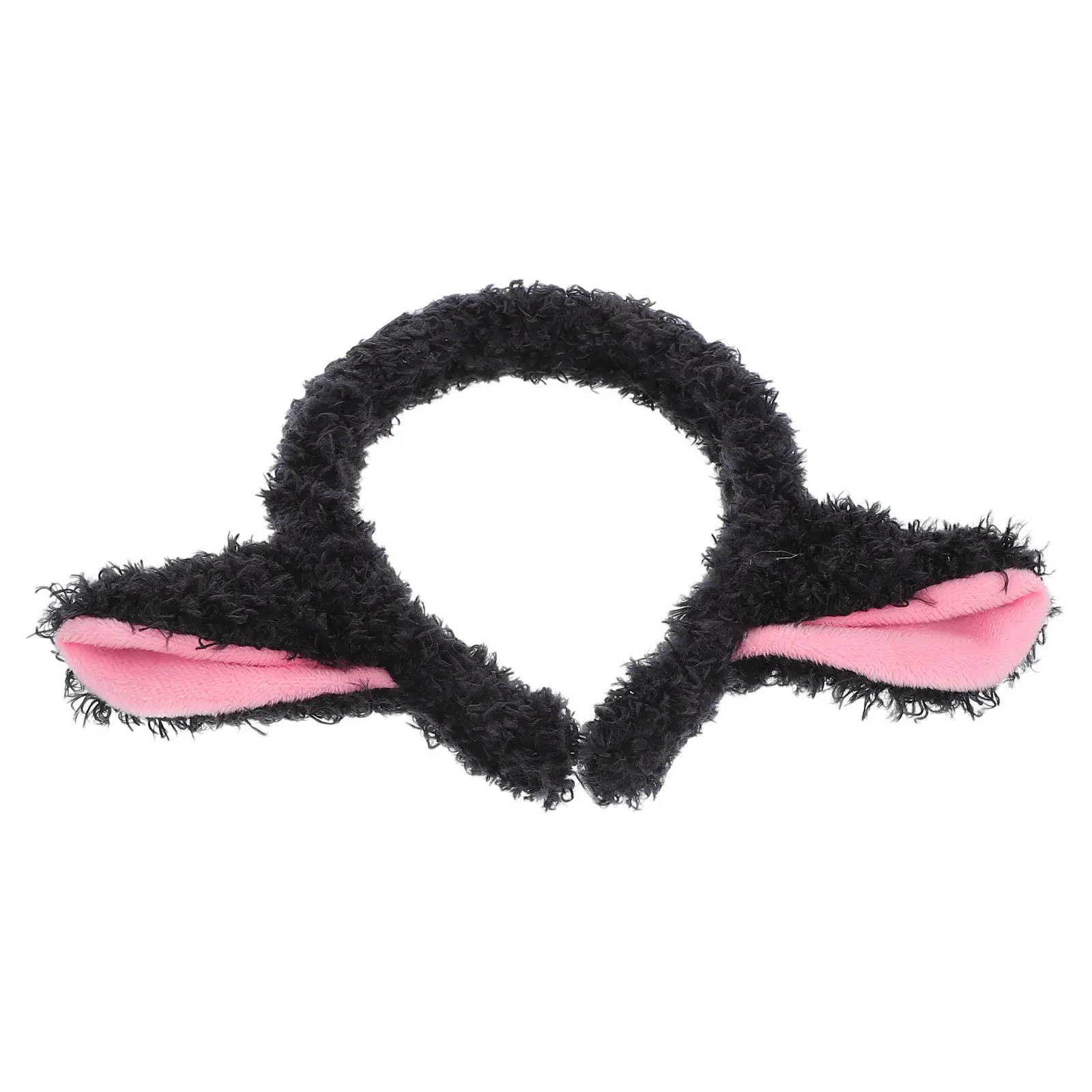 

Adorable Lamb Ear Headband Soft Cloth Plastic Animal Ears Headband for Themed Parties Dance Performances Sheep Costume Accessory