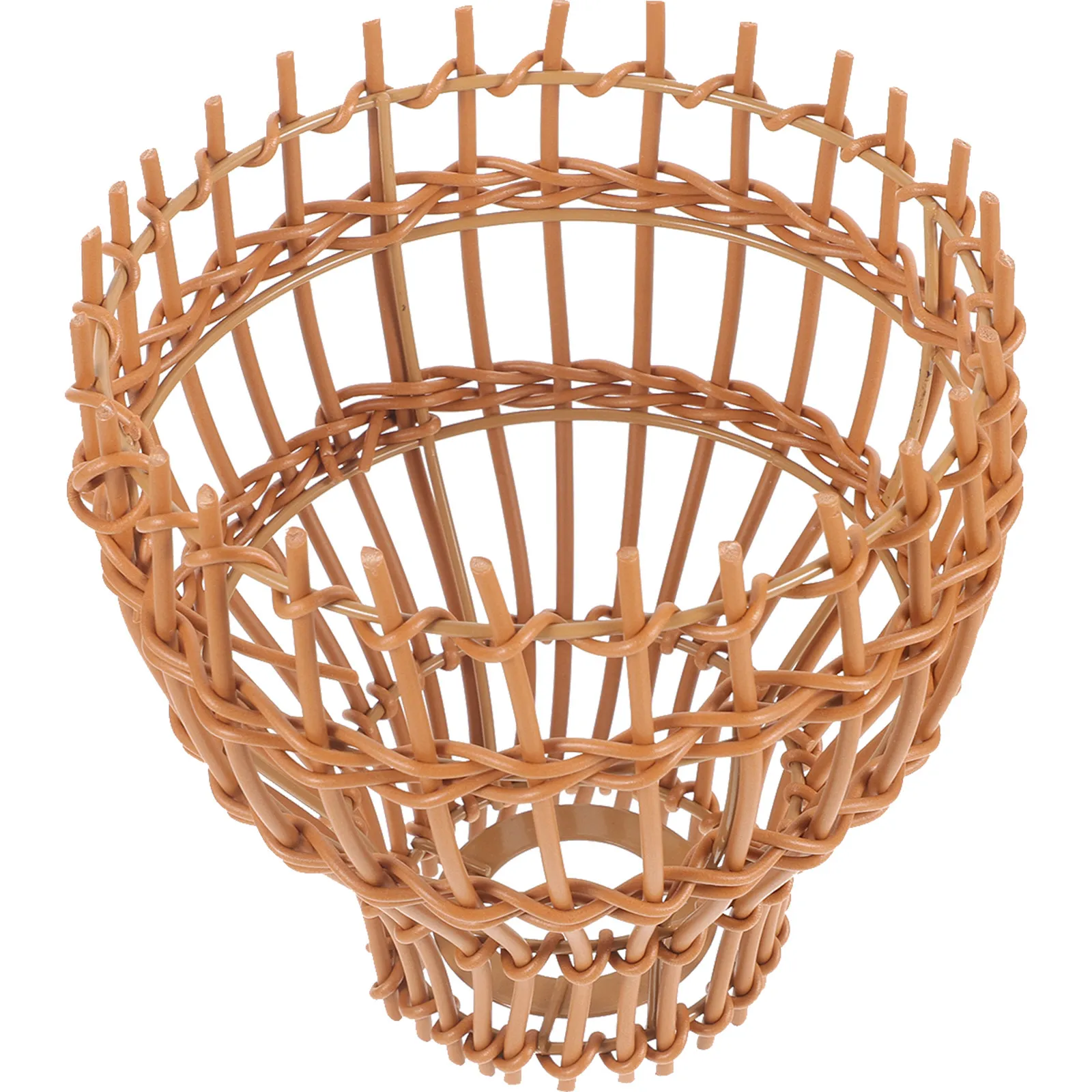 Imitation Rattan Pendant Lamp Shade Handwoven Natural Texture Rustic Farmhouse Modern Decorative Lighting Fixture Lampshade