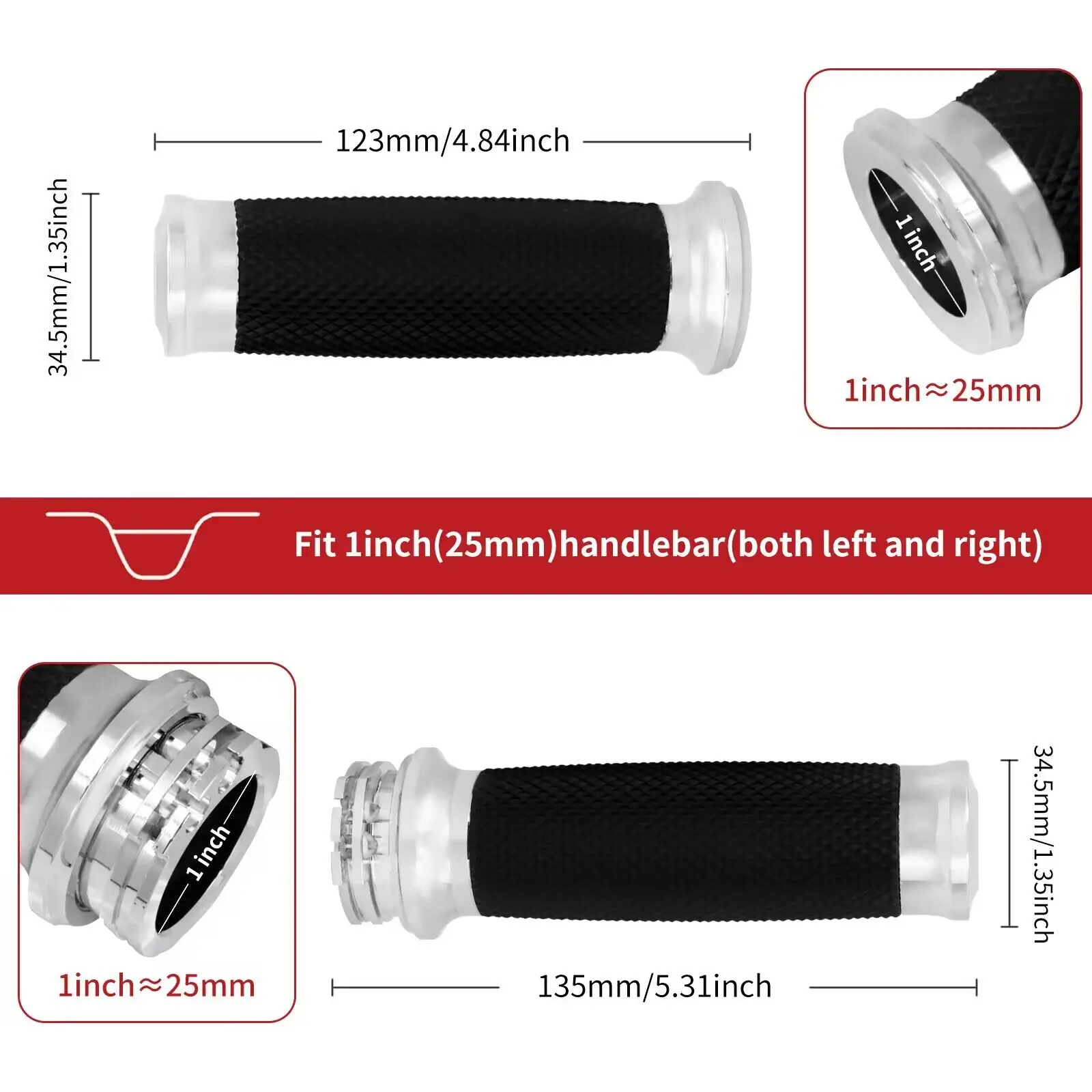ユニバーサルモーターサイクルハンドルバーブラッククローム25mm,電子ハンドルバー,ハーレーツーリングsoftail dynaxl xr sportster72用