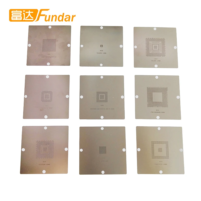 Full set 419 PCs 90*90mm BGA IC reballing stencils for notebook laptop game manual stencil machine