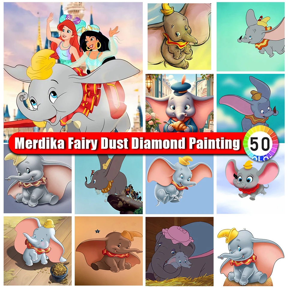 Fairy Dust Disney Diamond Painting Animals Cartoon Elephant Dumbo Full Cross Stitch Kits Mosaic Diamond Embroidery Home Decor