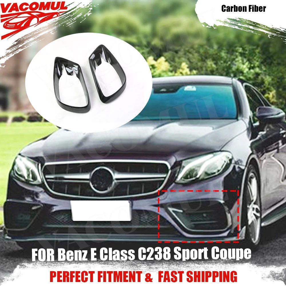 

VACOMUL Carbon Fiber Front Bumper Foglamp Air Vent Trim Frame Mesh Cover for Mercedes Benz E Class C238 Sport Coupe 2017-2019