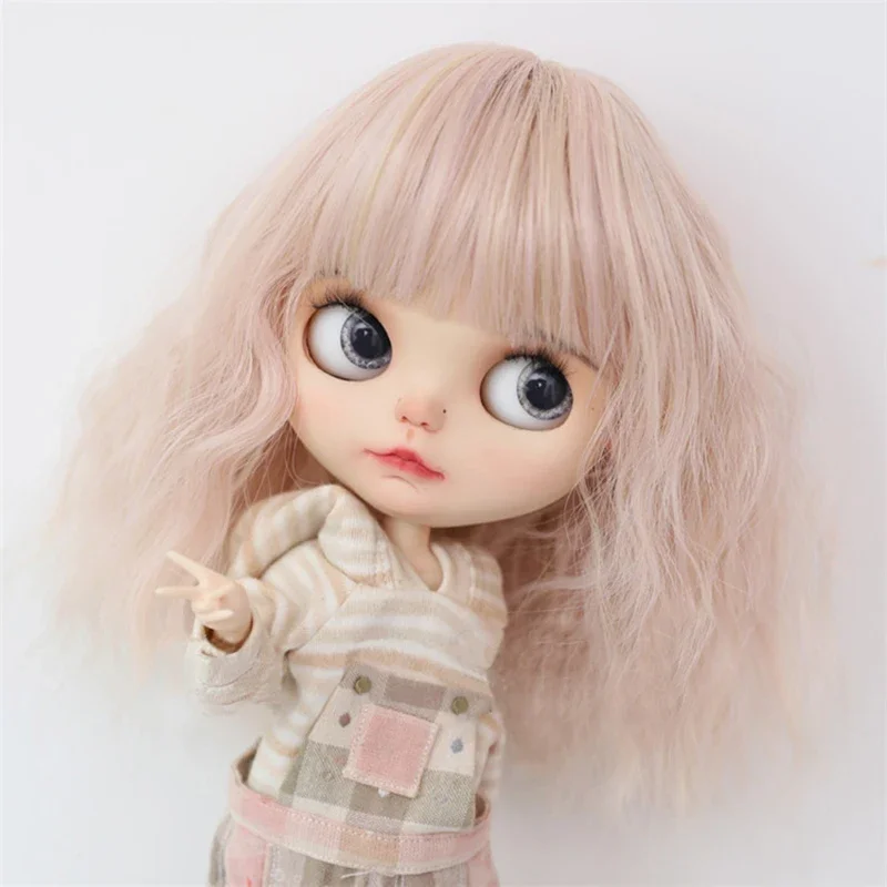 Qbaby BJD AMY Doll Wig is Suitable For Blythe Size Doll Accessories Tress Hair Temperature Silk Hair Instant Noodle Roll Long