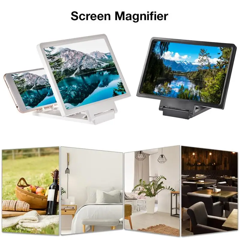 Foldable Phone Screen Magnifier Phone Holder Eye Protection Display 3D Video Amplifier Folding Enlarged Expander For Phone