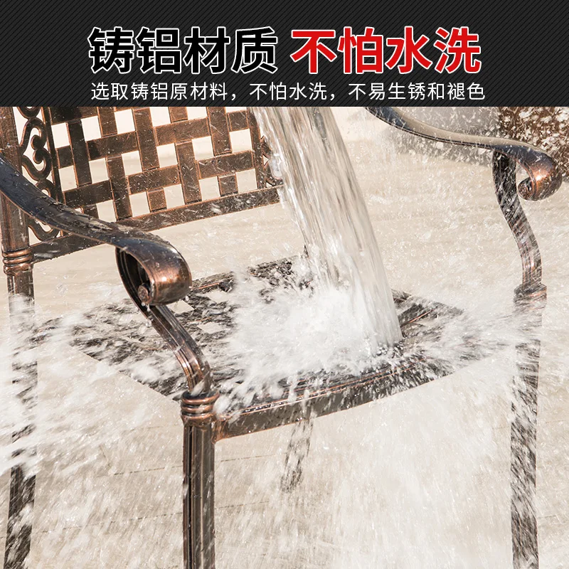 

Premium European Cast Aluminum Backrest Aluminum Alloy Single Chair Stool Apartment furniture