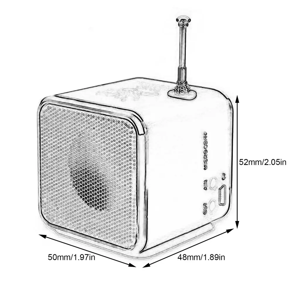 Portable Td-V26 Digital Fm Radio Speaker Hot Mini FM Radio Receiver Music Player AUX (2.0) Full-Range Support TF Card and U Disk