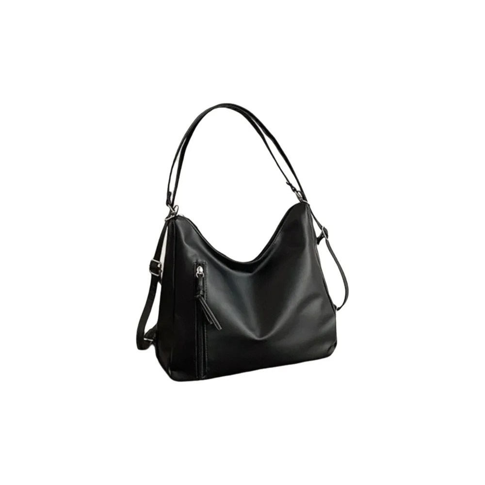 

Versatile Solid Color WomenTote Bag Large Capacity PU Leather Single Shoulder Bag Multi-Functional Waterproof Backpack Travel
