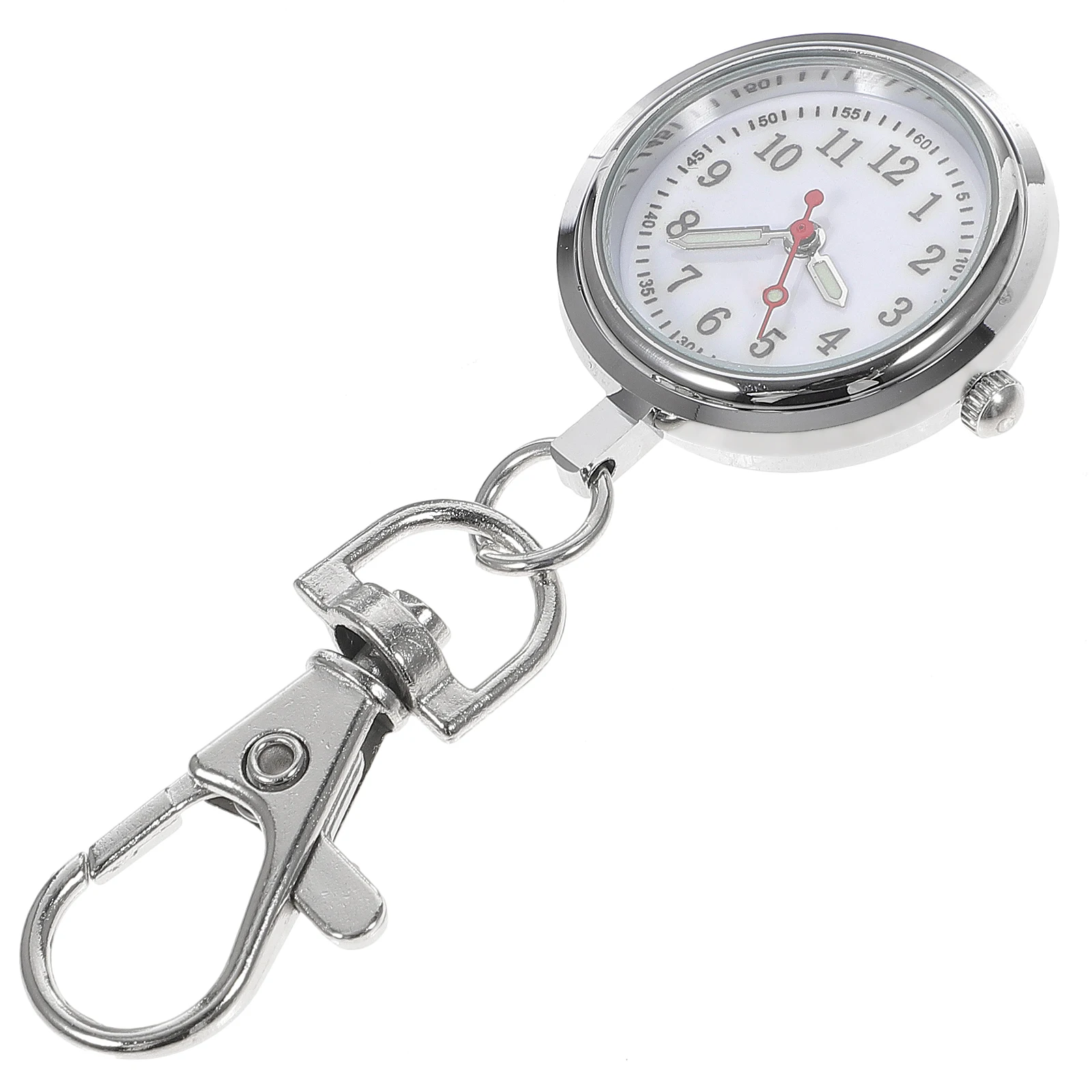 

Keychain Pocket Watch Durable Premium Material Luminous Needle Easy Read Dark Great Gift Family Practical Long Use Big Round