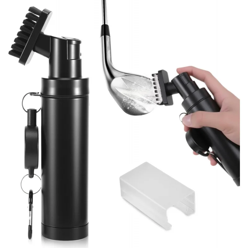 Golf Club Brush Cleaner with Retainer Clip and Squeeze Water Bottle,Essentials Golf Accessories for Men, Best Golf Gifts for Me
