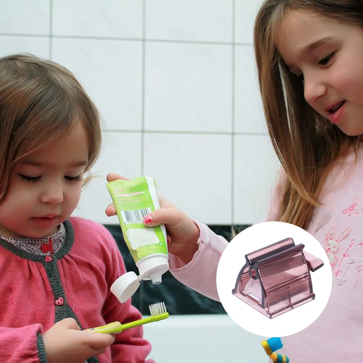 3 pezzi dentifricio spremiagrumi tubo crema per tintura dei capelli spremitura strumento dispenser ruota di scorrimento abs bagno toilette bambino