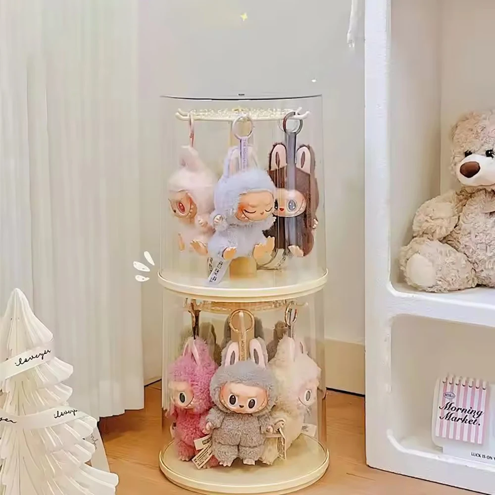 For18cm Labubu Decoraties Voor Labubu Dolpendant Display Box Roterende Transparante Labubu Pop Handgemaakte Opslag Display Stand