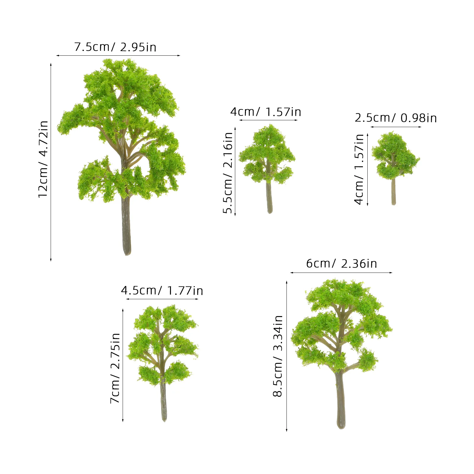 20Pcs Miniature Landscape Trees Artificial Small Tree Models for DIY Craft Micro Sand Table Scene Decoration Home Office Desk