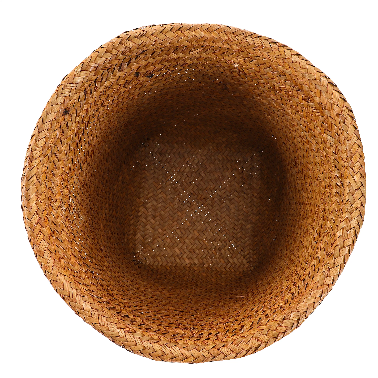 

1Pcs Straw Woven Wastebasket Office Home Open Design Trash Can Easy Paper Container Straw Woven Wastebasket