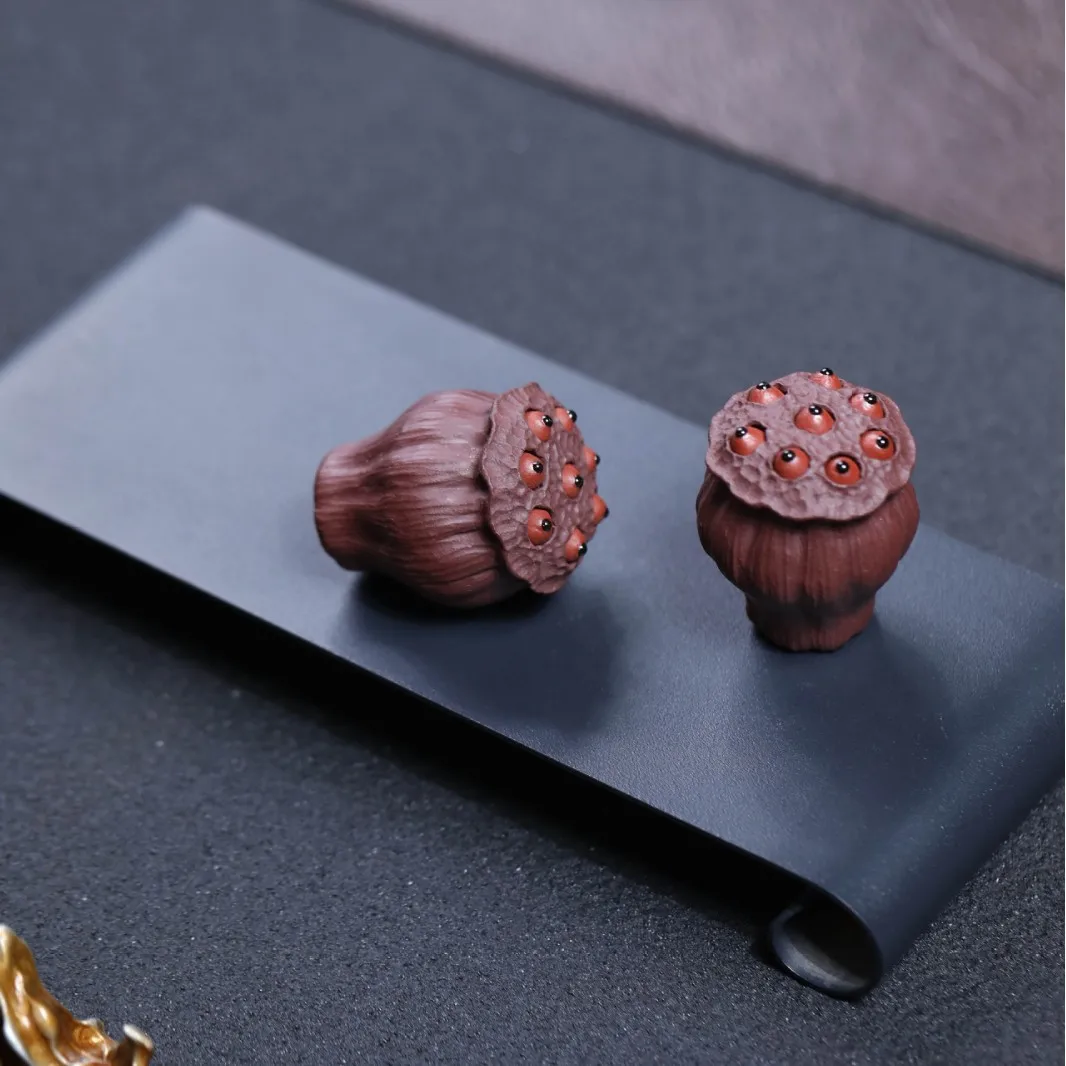 Yixing Original Mineral Purple Clay Ornament Pod Cover, Creative Exquisite Product, Can Be Used To Cultivate Lotus Seeds, Table