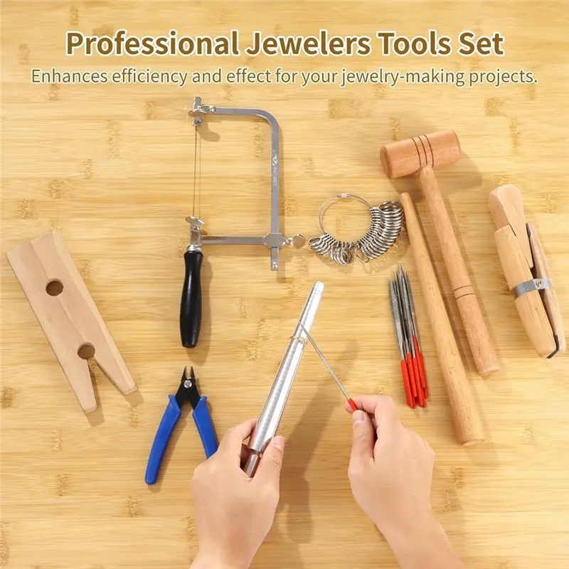 WORTHOWN-Silversmithing Tools Set For Jewelry Crafting- Includes Saw Frame, Bench Pin, Files, Clamps& Sizers Jeweler
