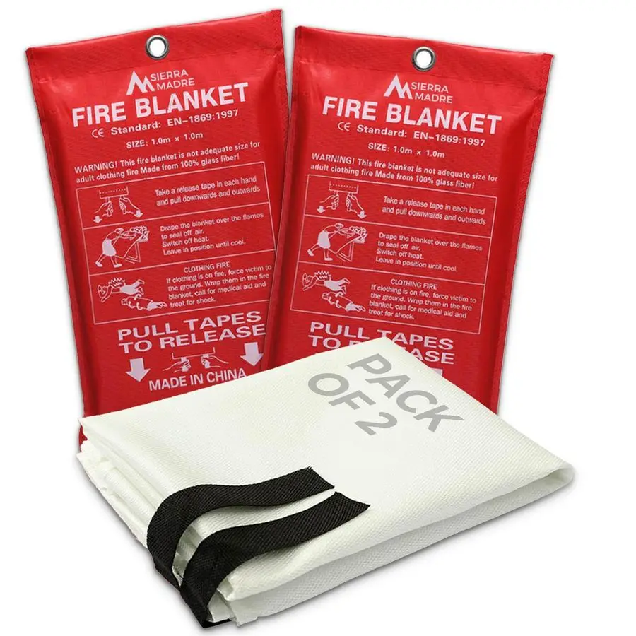 بطانية حريق الطوارئ للمنزل والمطبخ 100 بطانية قمع الحريق من الألياف الزجاجية 40 × 40 للسيارة والمكتب والتخييم على الفور