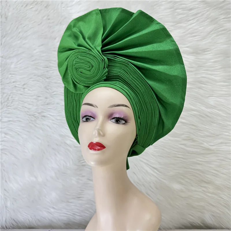 Nigerian gel headgear, with stone bead, already made auto, turban, afro aso ebi gel aso oke, wide brim headgear 7L031502