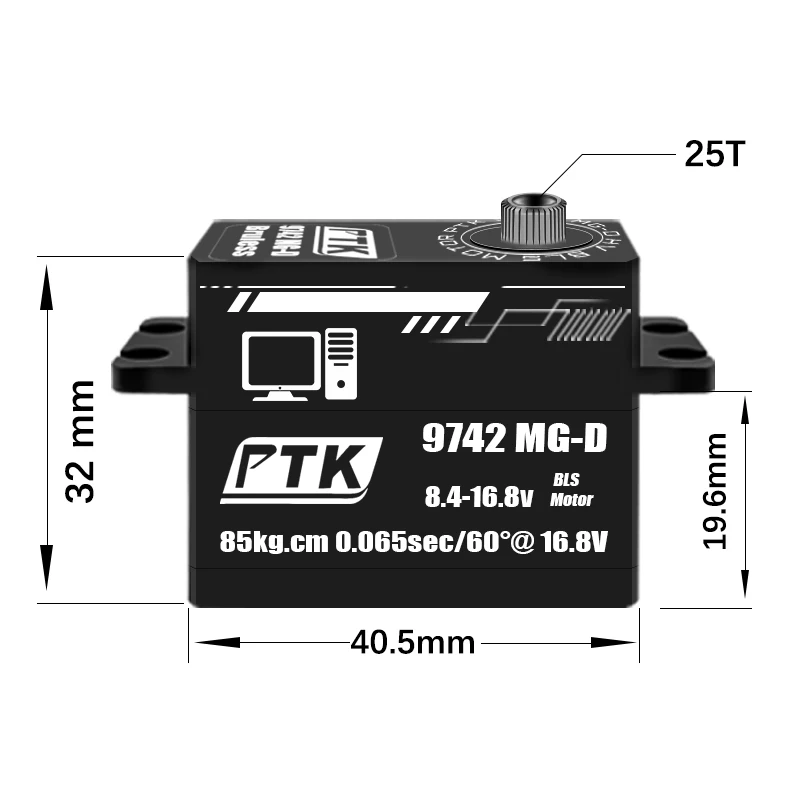 ptk servo 9472 MG-D 85KG metal brushless servo 1/8 drift Car, low servo Rc Car steering is programmable