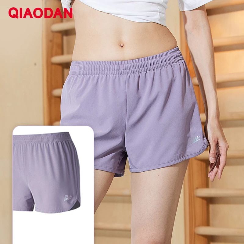 

QIAODAN Running Shorts Women 2023 New Breathable Woven Quick Drying Elasticity Soft Sweat Absorption Gym Shorts XNK22201222