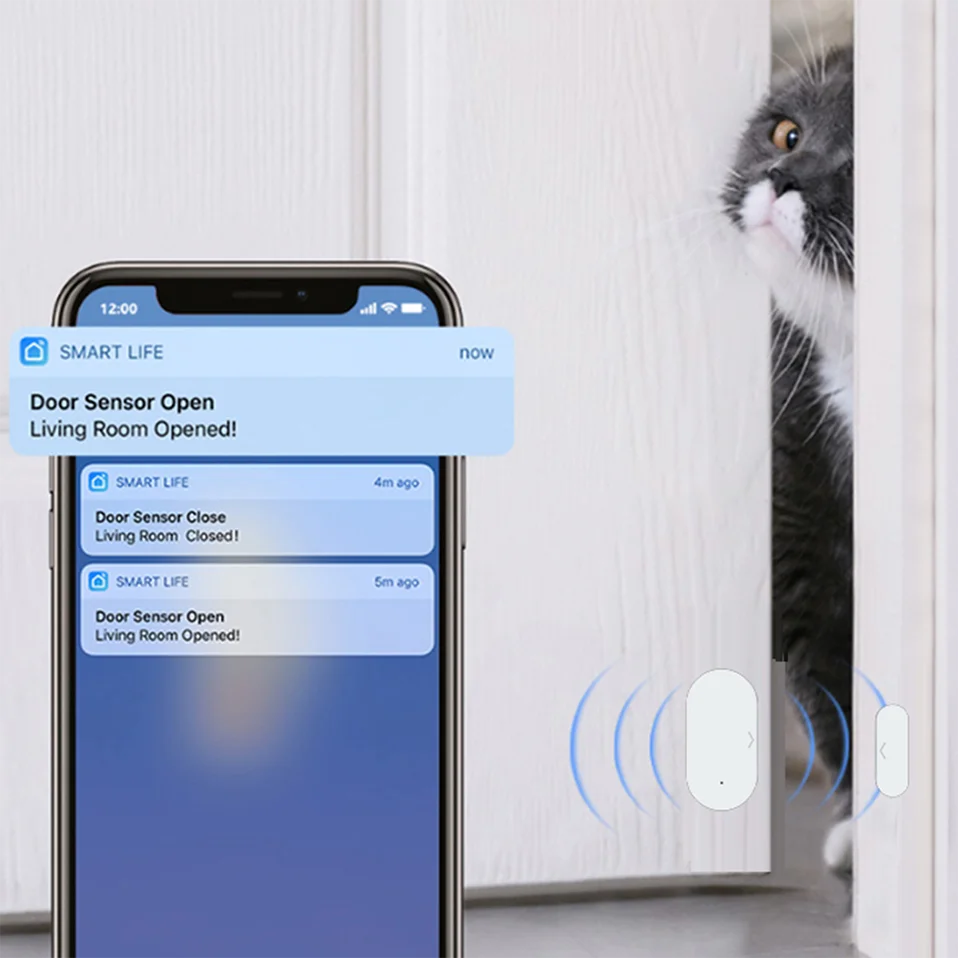 Tuya Zigbee sensore magnetico per porte e finestre connessione Wireless Smart Home rilevatori di porte Wireless automazione magnetica per porte