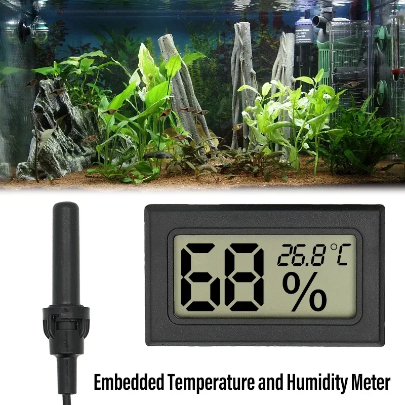 

Mini Convenient Digital LCD Thermometer Sensor Hygrometer Gauge Refrigerator Aquarium Monitoring Display Humidity Detector