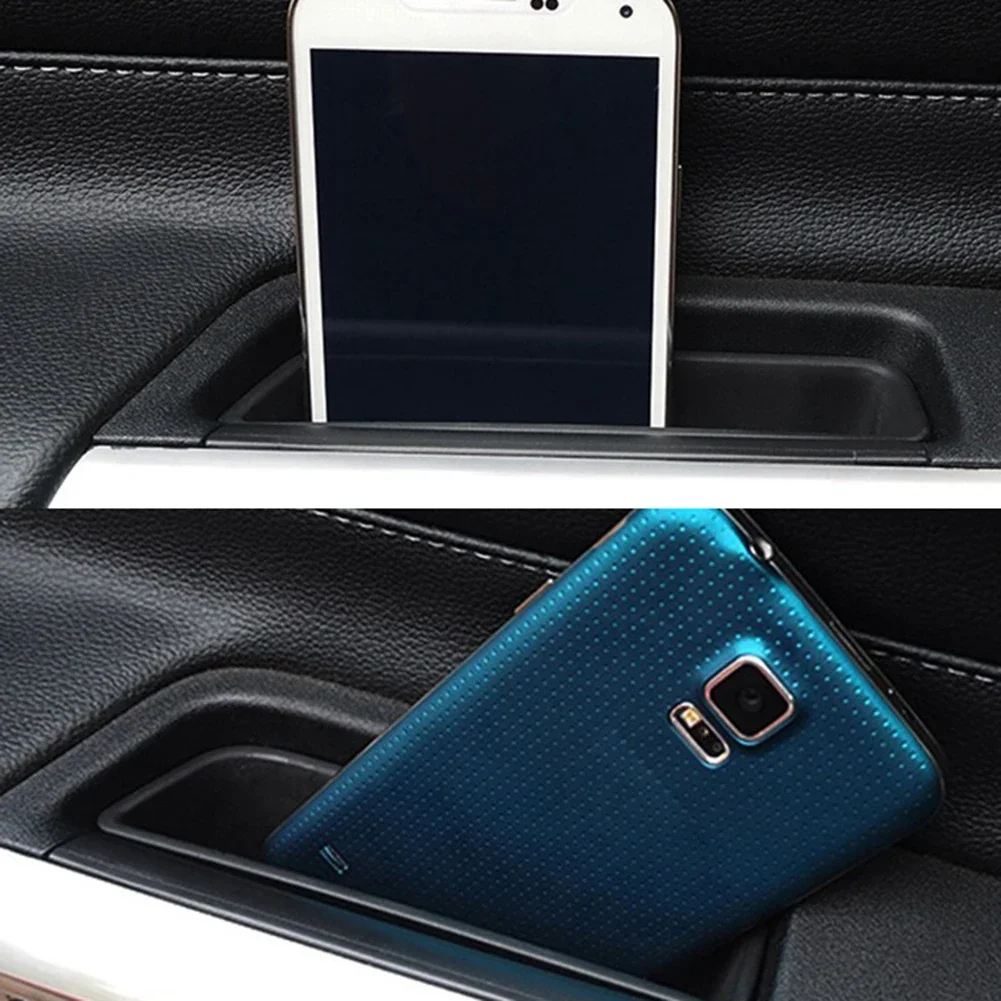 2pcs Inner Side Door Handle Pocket Armrest Phone Storage Box Cover For Ford Mustang 2015-2021  Interior Accessories Organizer