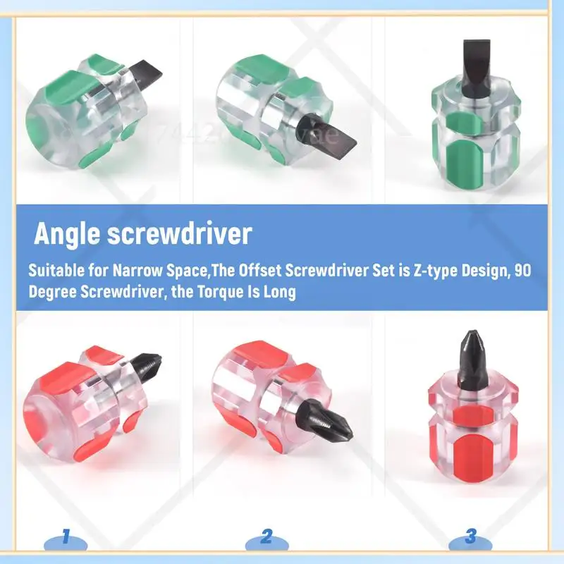 -A16I 5 In 1 Offset Screwdriver Z Shaped Screwdrivers Magnetic Slotted Phillips Double Head Hand Tool Set