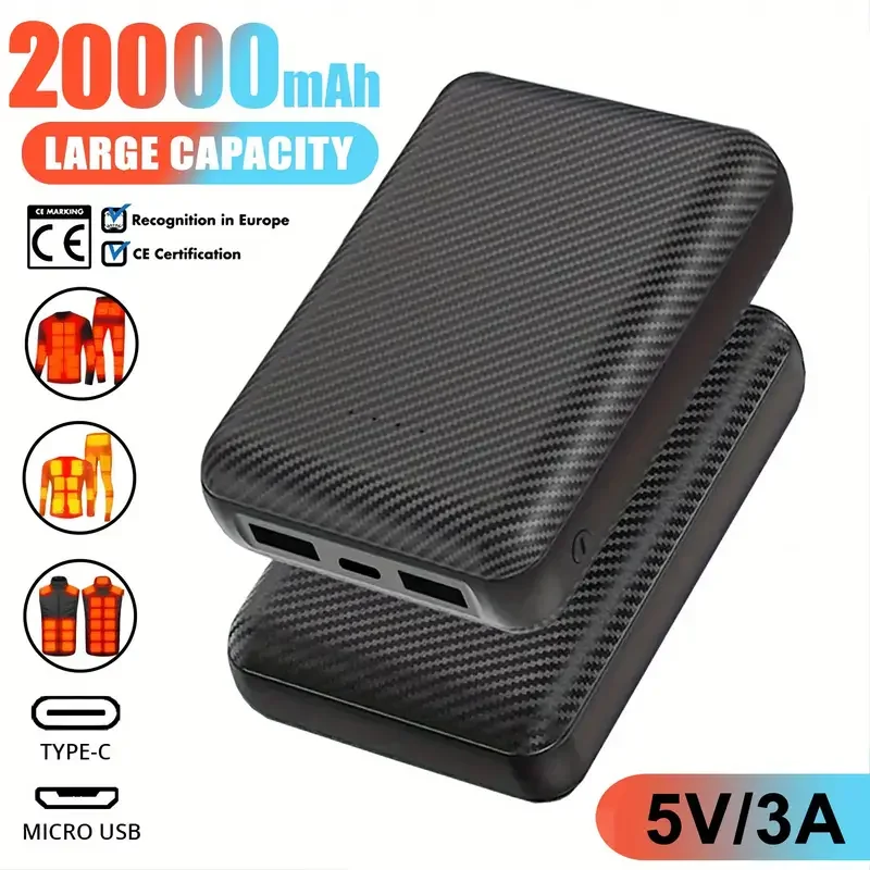 

50000mAh Portabl Heating Mobile Power for Heated Vest Jacket Gloves with 5V 3A Fast Charging Phone Portable Charger xiaomi