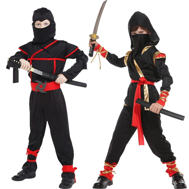 Halloween Deluxe Ninja Costume for Kids Black Ninja Costume for Boys Ninja Costume Dress Up with Mask