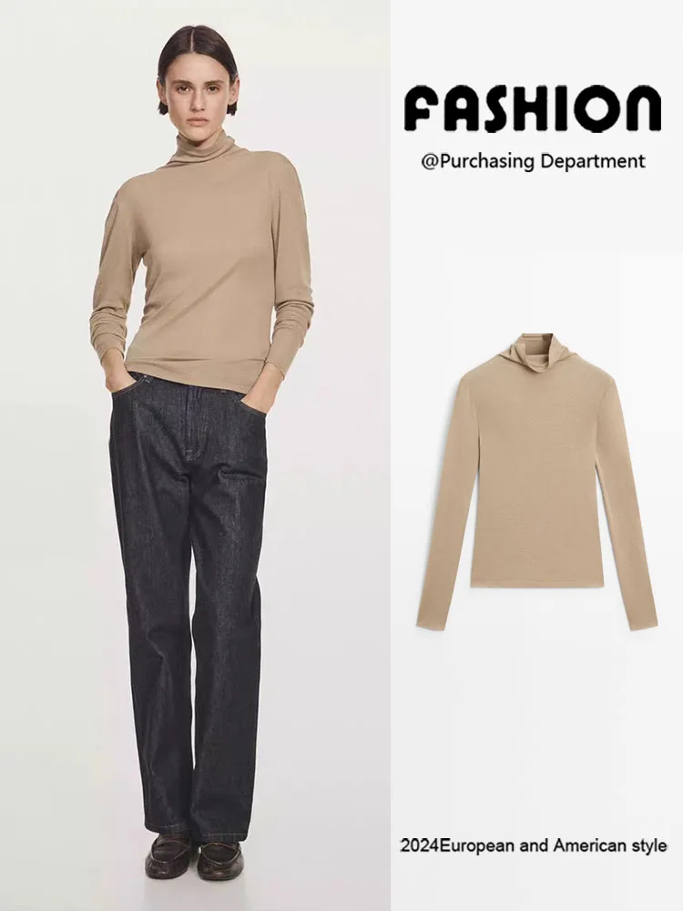 เสื้อไหมพรมแขนยาวทรงเข้ารูปแฟชั่นผู้หญิง ฤดูหนาว 2025 สไตล์ลำลองสุดชิค รุ่นใหม่ล่าสุด