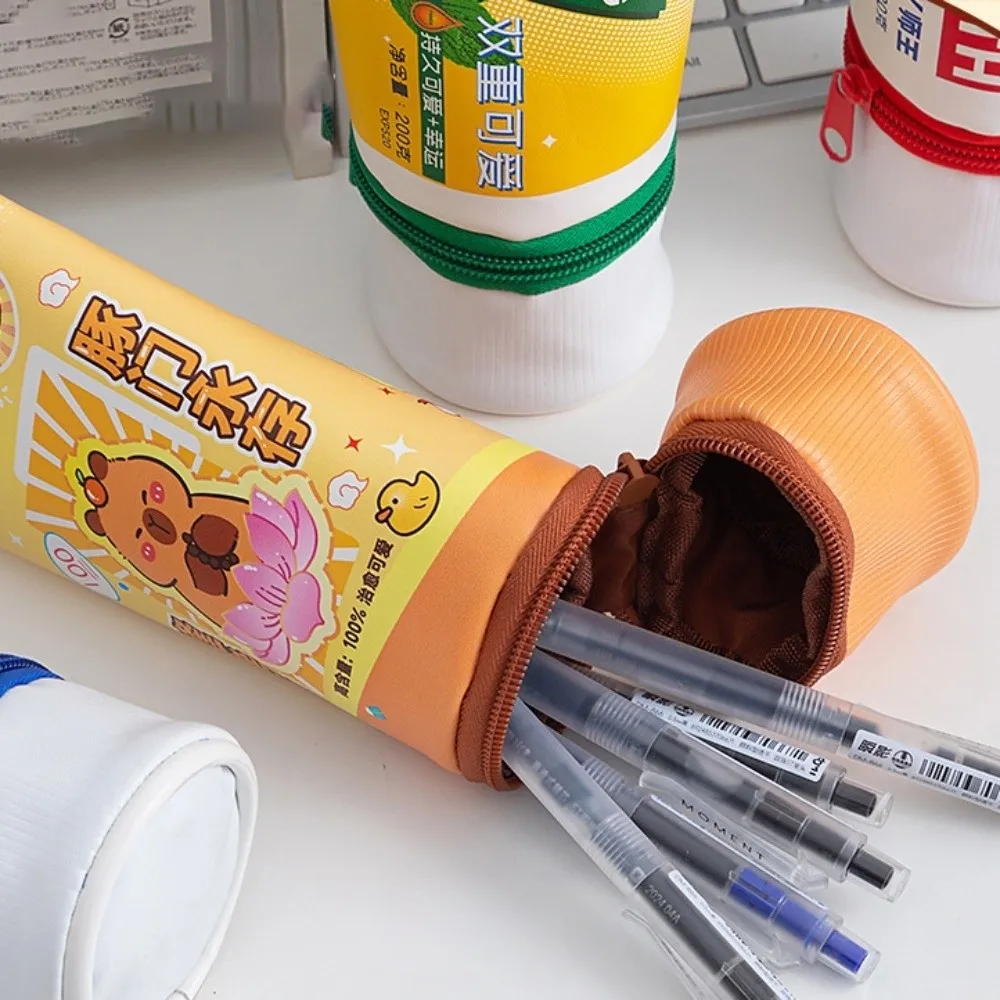 Capybara Toothpaste Pen Bag Simulation Large Capacity Toothpaste Stationery Bag Creative Zipper Toothpaste Pencil Case