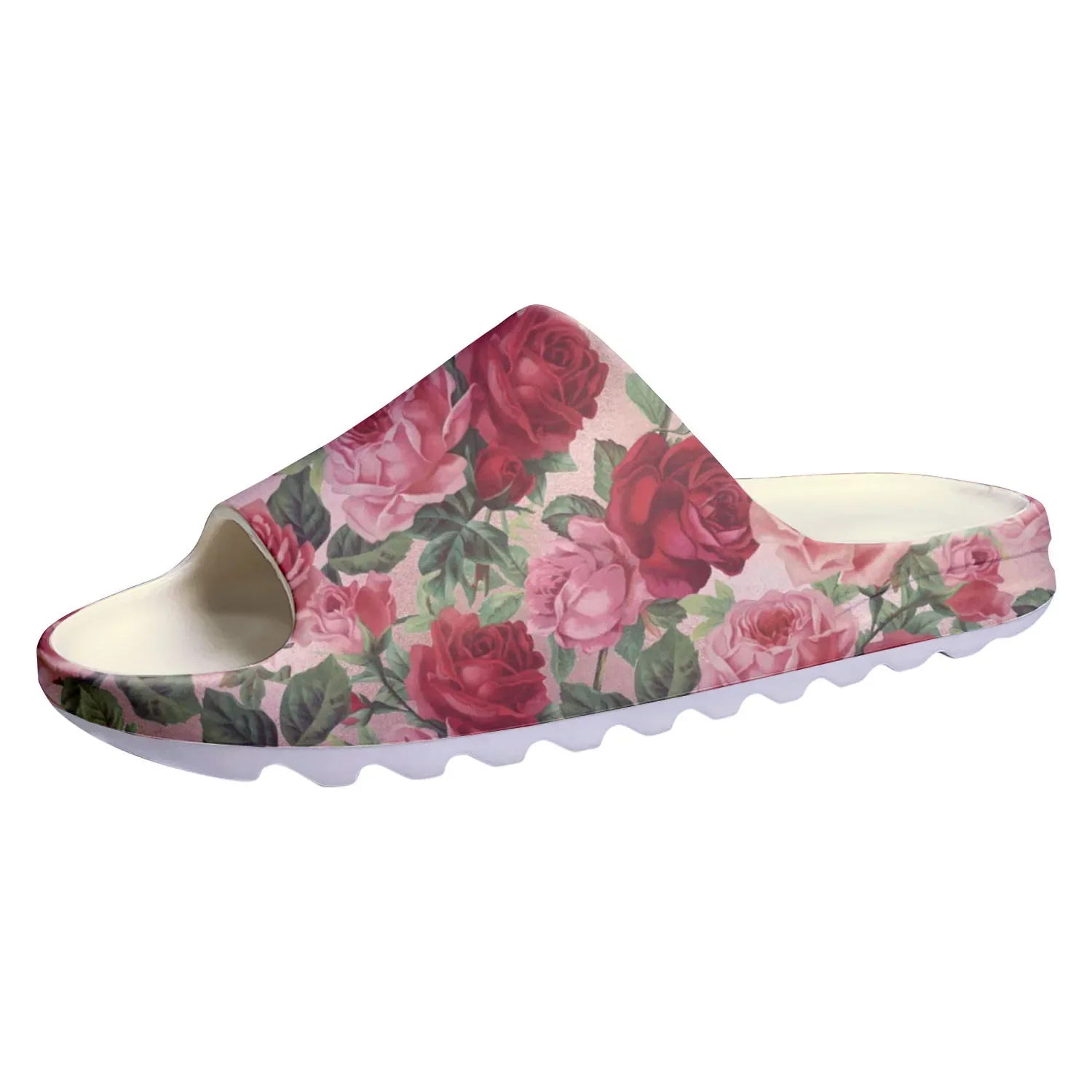 

Rose Pattern Design Soft Sole Sllipers Home Clogs Customized Water Shoes Mens Womens Teenager Stepping on Shit Beach Sandals