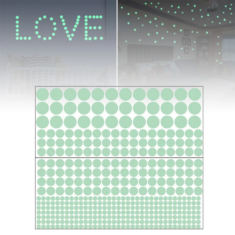 Dot Luminous stickers Bedroom Child's room Decoration Design Fluorescent Glow in the dark Home Wall High quality